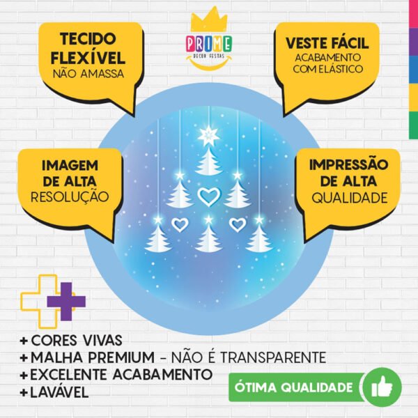 Painel Redondo 3D Feliz Natal Tecido Sublimado - Image 3