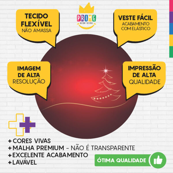Painel Redondo 3D Natal Tecido Sublimado - Image 3