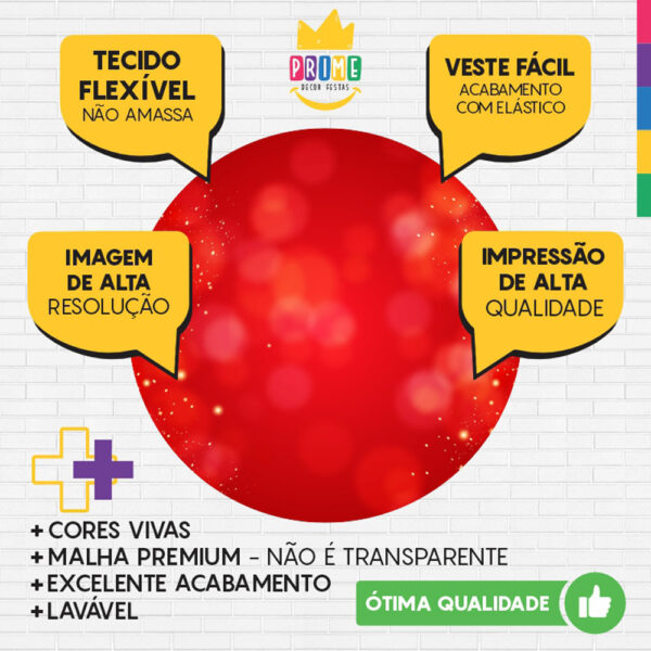 Painel Redondo 3D Natal Tecido Sublimado - Image 3