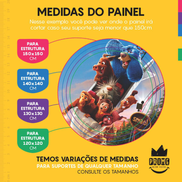 Painel Redondo 3D Parque dos Sonhos Tecido Sublimado - Image 4