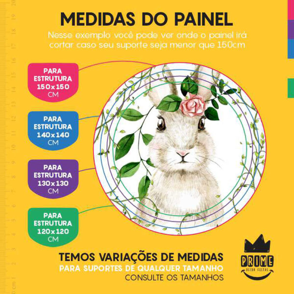 Painel Redondo 3D Páscoa Tecido Sublimado - Image 4