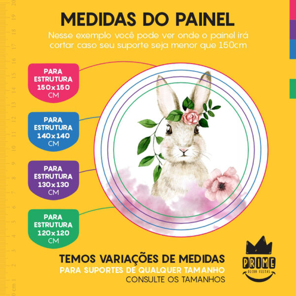 Painel Redondo 3D Páscoa Tecido Sublimado - Image 4