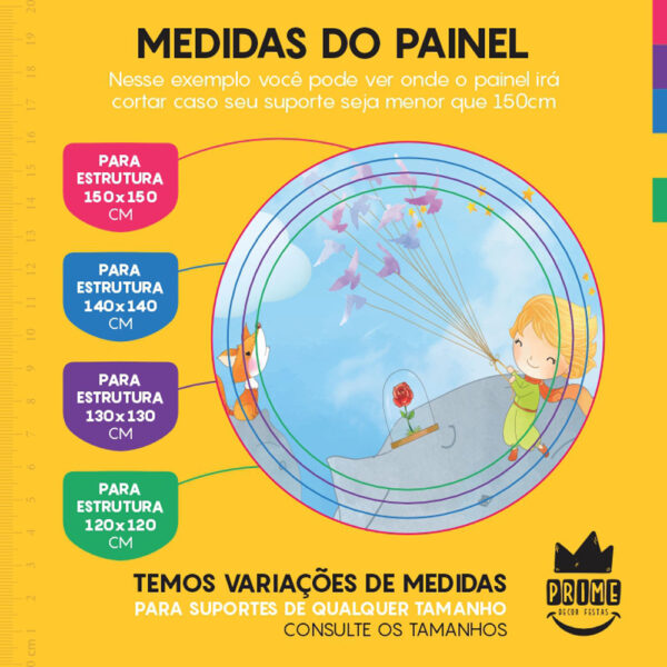 Painel Redondo 3D Pequeno Príncipe Tecido Sublimado - Image 4
