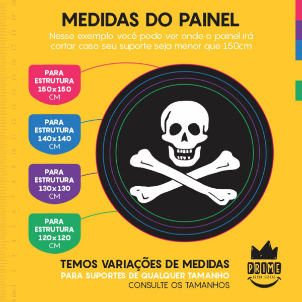 Painel Redondo 3D Pirata Tecido Sublimado - Image 4