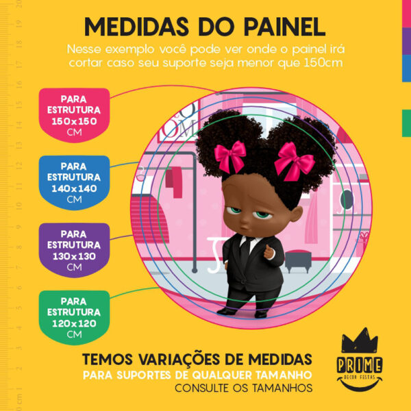 Painel Redondo 3D Poderosa Chefinha Tecido Sublimado - Image 4