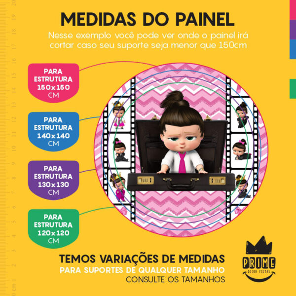 Painel Redondo 3D Poderosa Chefinha Tecido Sublimado - Image 4