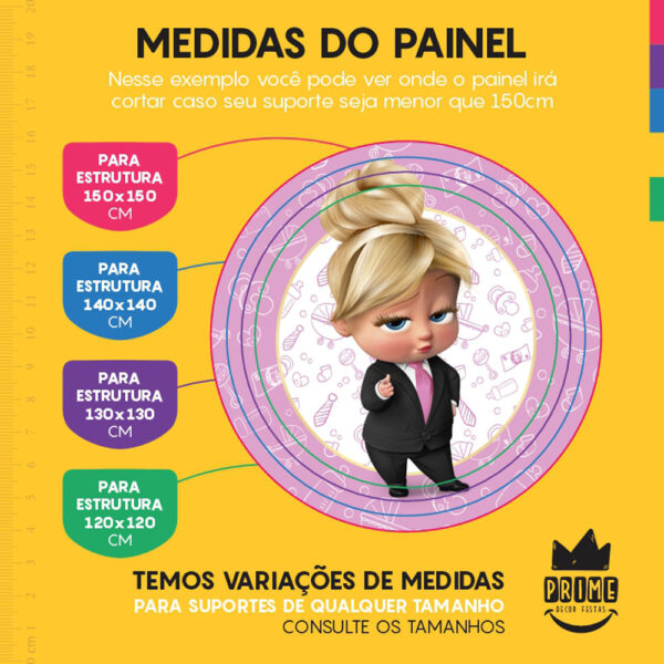 Painel Redondo 3D Poderosa Chefinha Tecido Sublimado - Image 4