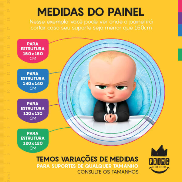 Painel Redondo 3D Poderoso Chefinho Tecido Sublimado - Image 4