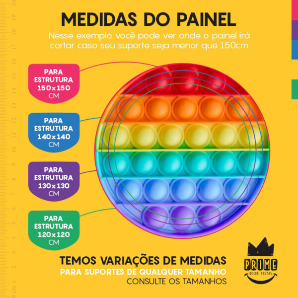 Painel Redondo 3D Pop It Fidget Toys Tecido Sublimado - Image 4