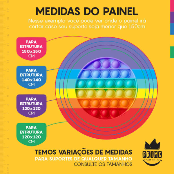 Painel Redondo 3D Pop It Fidget Toys Tecido Sublimado - Image 4