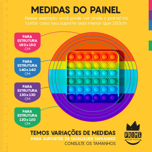Painel Redondo 3D Pop It Fidget Toys Tecido Sublimado - Image 4