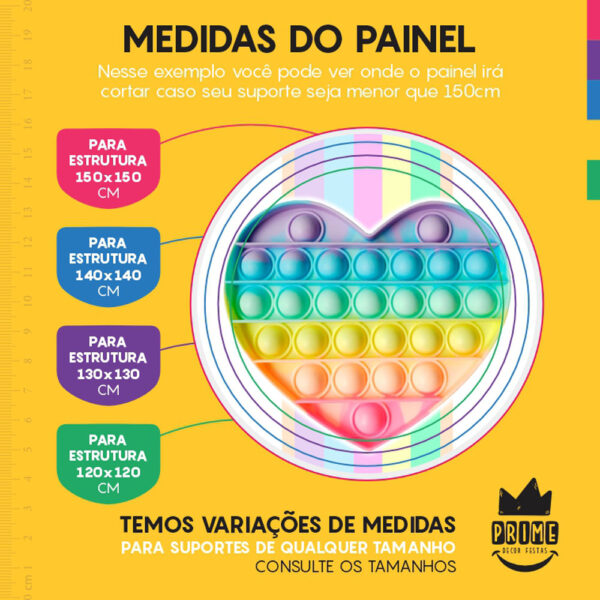 Painel Redondo 3D Pop It Fidget Toys Tecido Sublimado - Image 4
