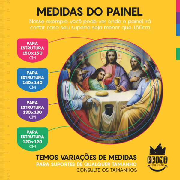 Painel Redondo 3D Religioso Tecido Sublimado - Image 4