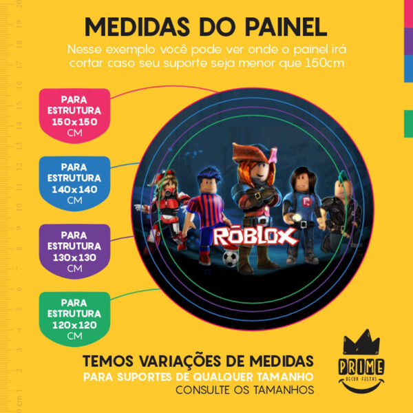 Painel Redondo 3D Roblox Tecido Sublimado - Image 4