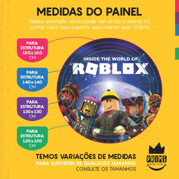 Painel Redondo 3D Roblox Tecido Sublimado - Image 4