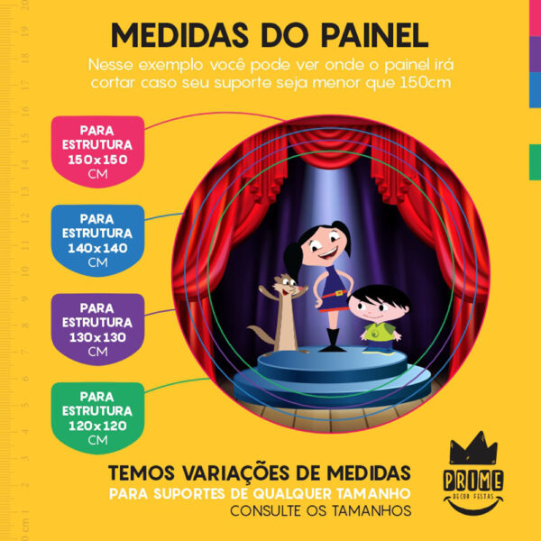 Painel Redondo 3D Show da Luna Tecido Sublimado - Image 4