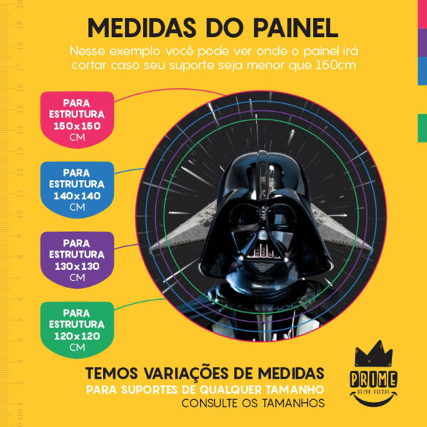 Painel Redondo 3D Star Wars Tecido Sublimado - Image 4