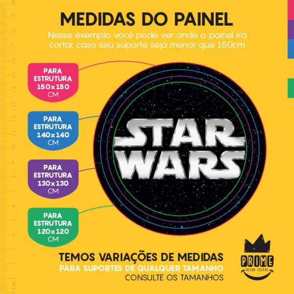 Painel Redondo 3D Star Wars Tecido Sublimado - Image 4