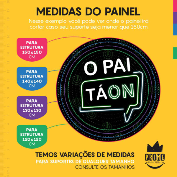 Painel Redondo 3D Pai Ta On Tecido Sublimado - Image 4