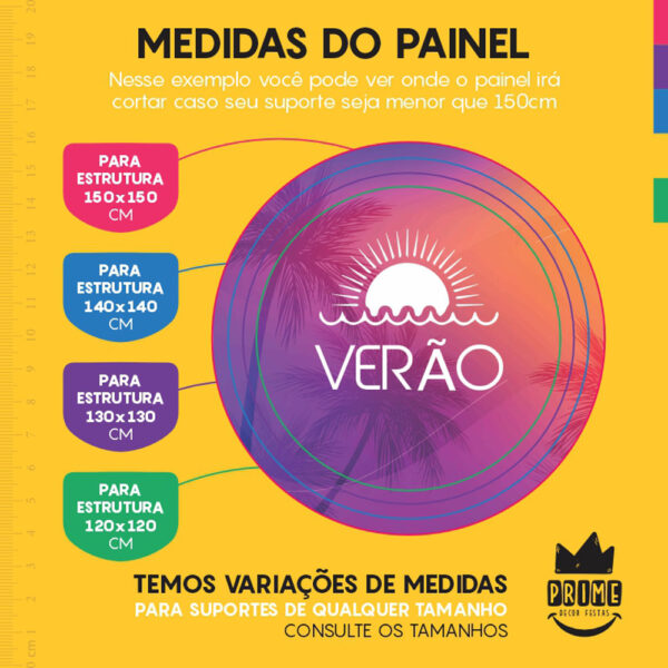 Painel Redondo 3D Tardezinha Verão Tecido Sublimado - Image 4