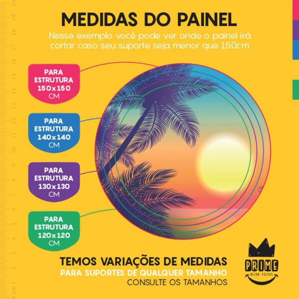 Painel Redondo 3D Tardezinha Tecido Sublimado - Image 4