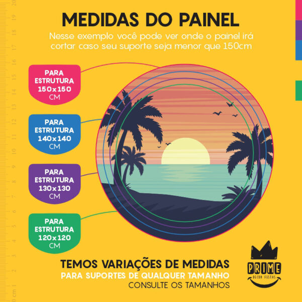 Painel Redondo 3D Tardezinha Tecido Sublimado - Image 4