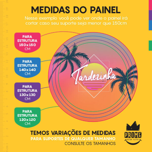 Painel Redondo 3D Tardezinha Tecido Sublimado - Image 4
