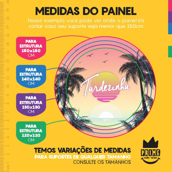 Painel Redondo 3D Tardezinha Tecido Sublimado - Image 4