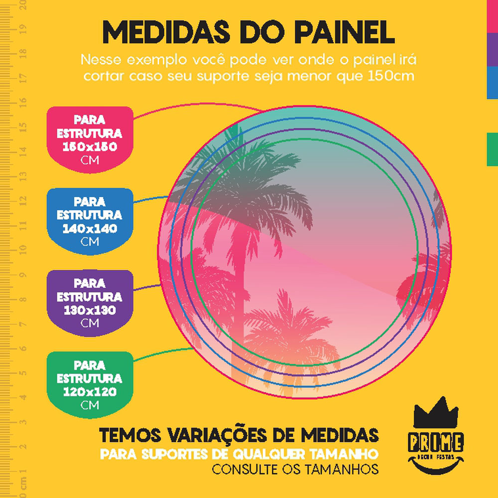 Painel Redondo 3D Tardezinha Tecido Sublimado - Imagem 4