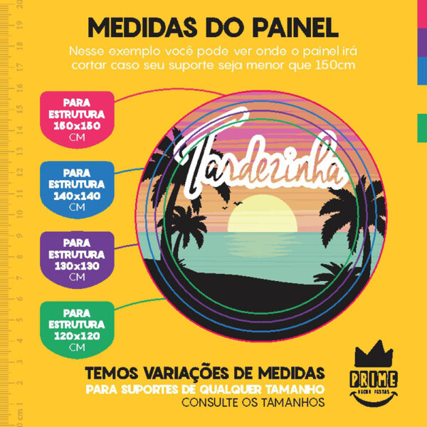 Painel Redondo 3D Tardezinha Tecido Sublimado - Image 4