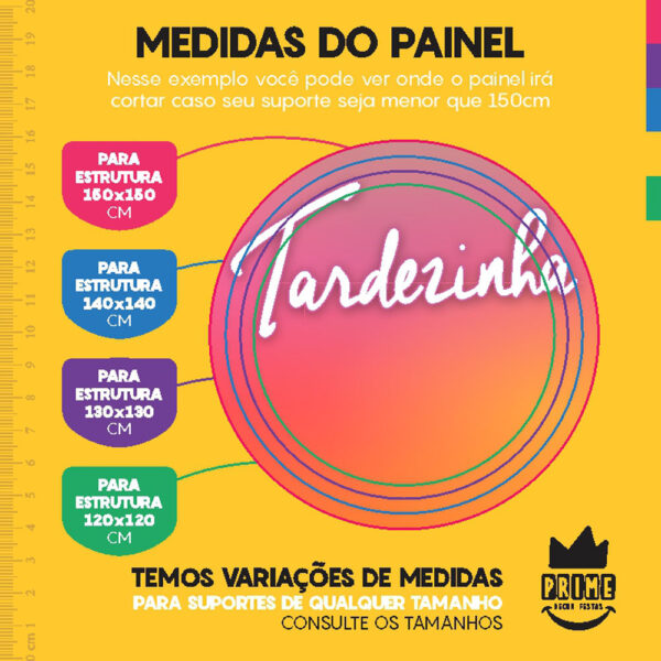 Painel Redondo 3D Tardezinha Tecido Sublimado - Image 4