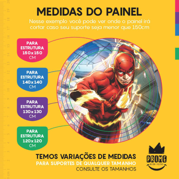 Painel Redondo 3D The Flash Tecido Sublimado - Image 4
