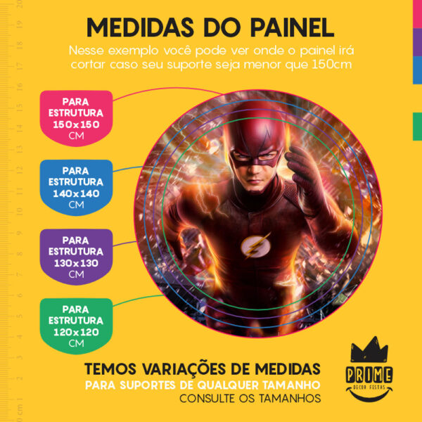 Painel Redondo 3D The Flash Tecido Sublimado - Image 4