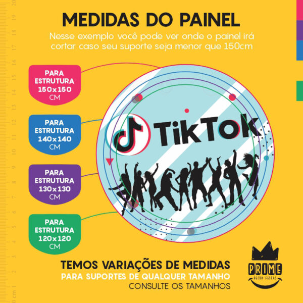 Painel Redondo 3D Tik Tok Tecido Sublimado - Image 4