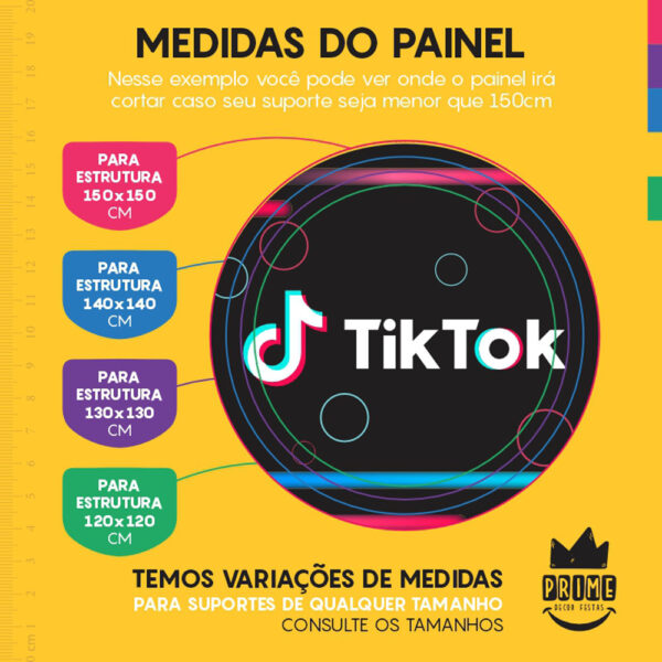 Painel Redondo 3D Tik Tok Tecido Sublimado - Image 4