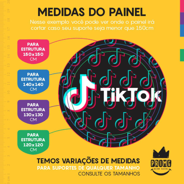Painel Redondo 3D Tik Tok Tecido Sublimado - Image 4