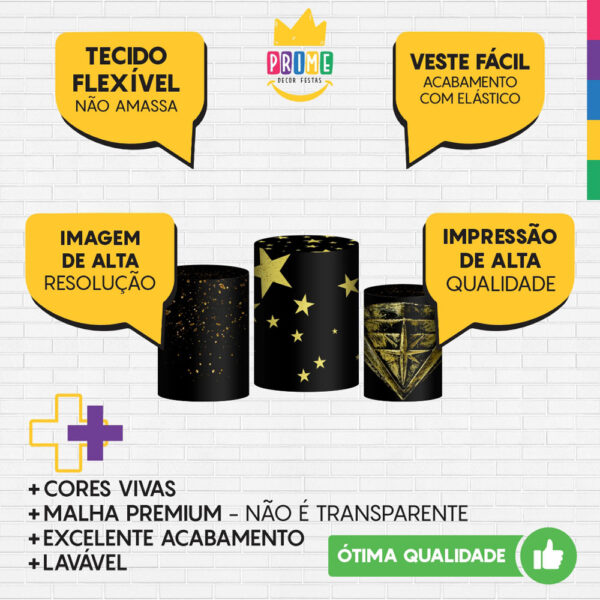 Trio Capa Cilindro Mulher Maravilha 3d Em Tecido Com Elástico - Image 3