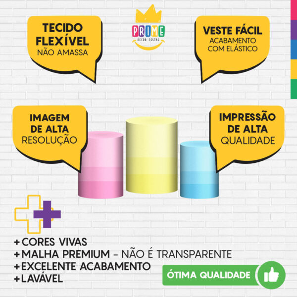 Trio Capa Cilindro Chuva De Amor 3d Em Tecido Com Elástico - Image 3
