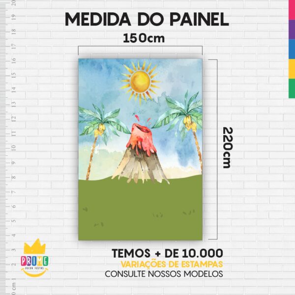 Painel de Festa Retangular 3D Dinossauros Baby Casadinho 1,50m x 2,20m - Image 4