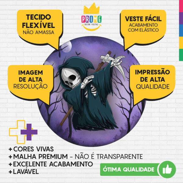 Trio Capa Cilindro + Painel Redondo 3D Halloween 1,50m Veste Fácil - Image 3