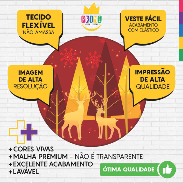 Trio Capa Cilindro + Painel Redondo 3D Natal 1,50m Veste Fácil - Image 3