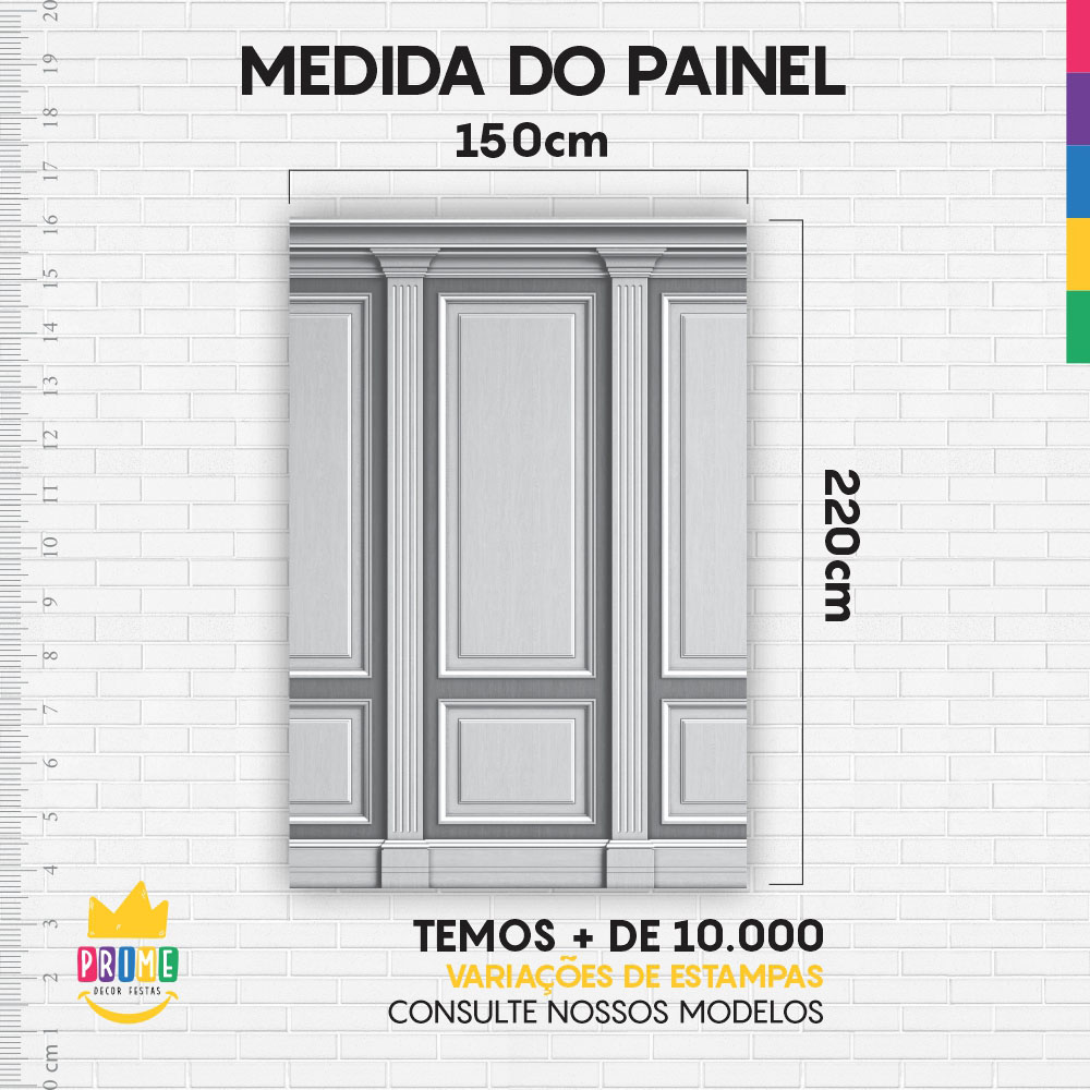 Painel de Festa Retangular 3D Boiserie Casadinho 1,50m x 2,20m - Imagem 4