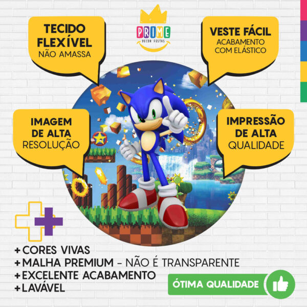 Trio Capa Cilindro + Painel Redondo 3D Sonic 1,50m Veste Fácil - Image 3