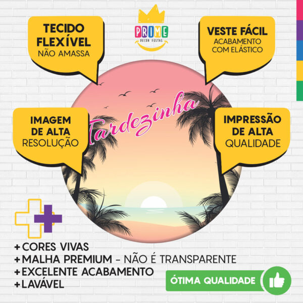 Trio Capa Cilindro + Painel Redondo 3D Tardezinha 1,50m Veste Fácil - Image 3