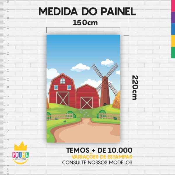 Painel de Festa Retangular 3D Fazendinha Casadinho 1,50m x 2,20m - Image 4