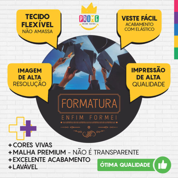 Trio Capa Cilindro + Painel Redondo 3D Formatura 1,50m Veste Fácil - Image 3