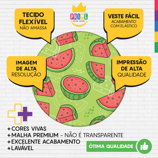 Trio Capa Cilindro + Painel Redondo 3D Frutas 1,50m Veste Fácil - Image 3