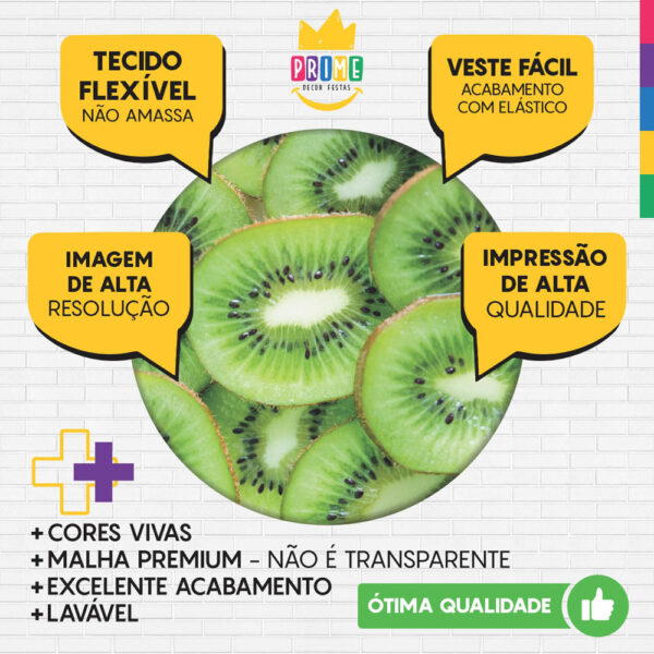 Trio Capa Cilindro + Painel Redondo 3D Frutas 1,50m Veste Fácil - Image 3