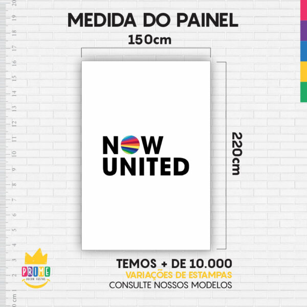 Painel de Festa Retangular 3D Now United Branco Casadinho 1,50m x 2,20m - Image 4