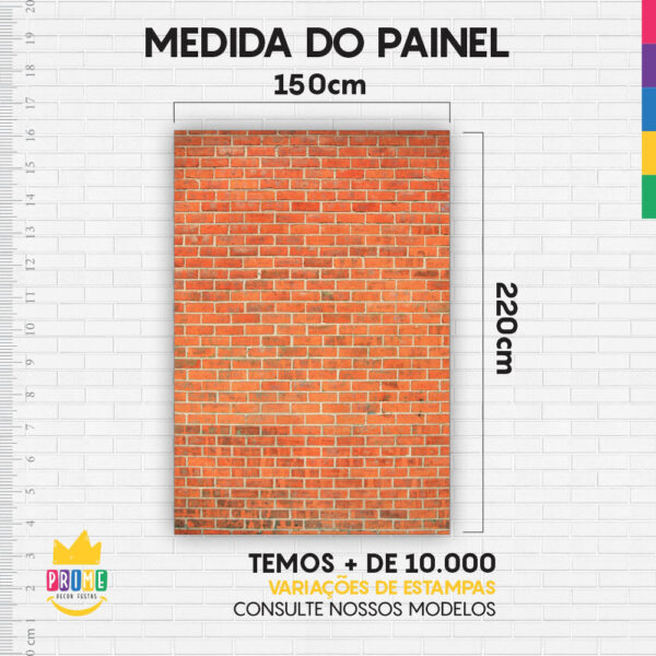 Painel de Festa Retangular 3D Tijolo Casadinho 1,50m x 2,20m - Image 4